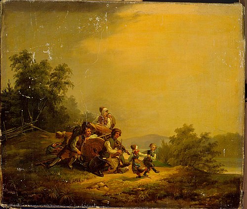 Hvilande landtfolk och dansande barn, 1837, Robert Wilhelm Ekman