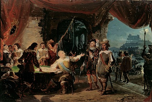 Gustav II Adolf and His War Council at Würzburg, sketch, 1856, Robert Wilhelm Ekman