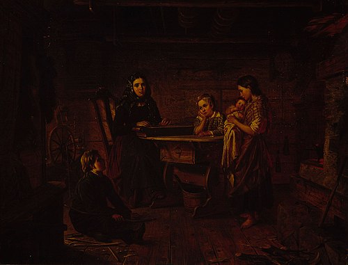 Kreeta Haapasalo Playing the Kantele, 1857, Robert Wilhelm Ekman