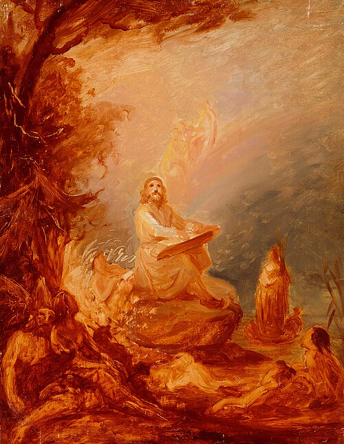 Väinämöinen Playing the Kantele, sketch, , Robert Wilhelm Ekman