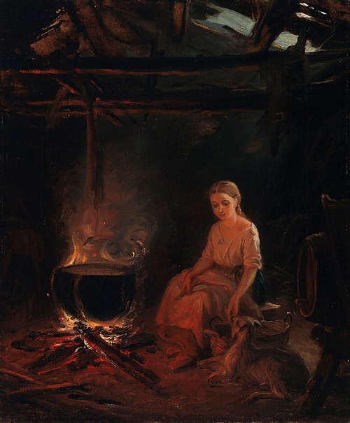 A Peasant Girl by the Pot, , Robert Wilhelm Ekman