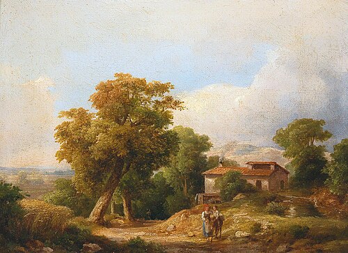 Italienische Landschaft mit Bauernhaus, 1854, Károly Markó