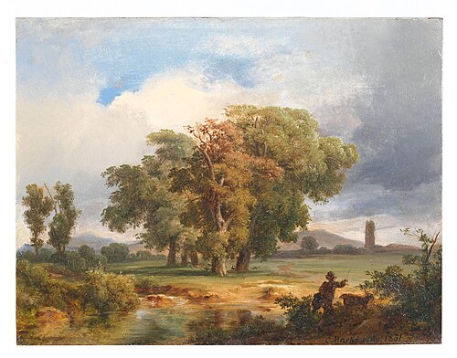 Motif of the Cascina in Pisa, 1851, Károly Markó