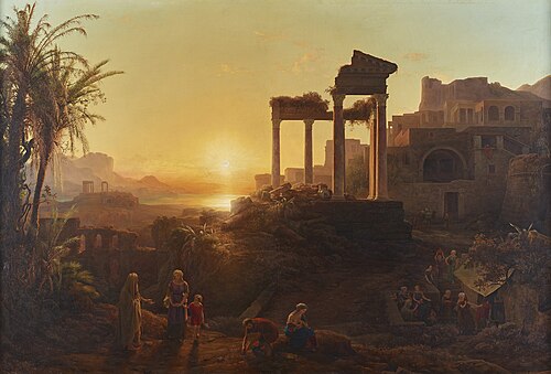 Landschaft mit Sonnenuntergang, 1847, Károly Markó
