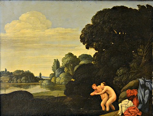 Landscape with Salmacis and Hermaphroditus, 1608, Carlo Saraceni
