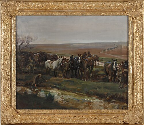 Horses and Chargers of Various Units, 1918, Alfred Munnings