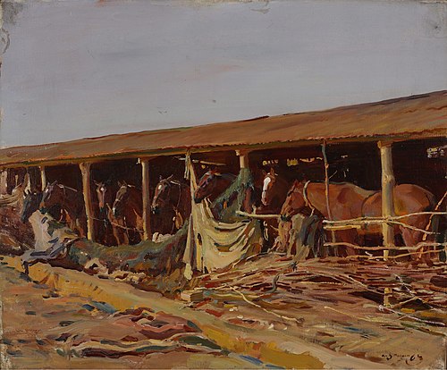 Horses of the 36th Company, 1910, Alfred Munnings