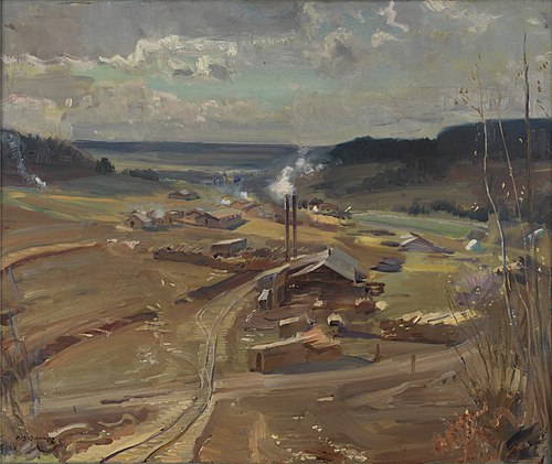 Mill and Part of a Camp, 1910, Alfred Munnings