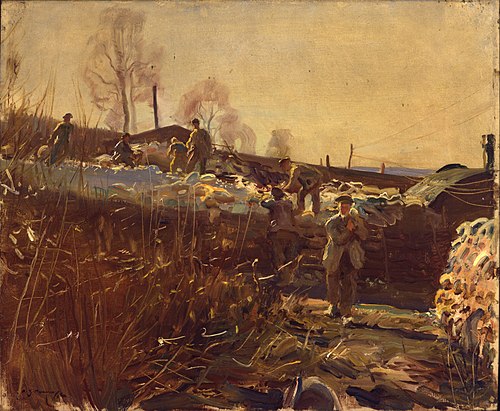Shelters in Smallfoot Wood, 1910, Alfred Munnings