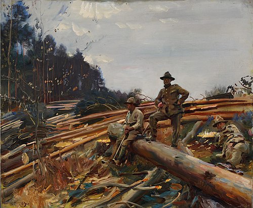 Lumbermen Amongst the Pines, 1910, Alfred Munnings