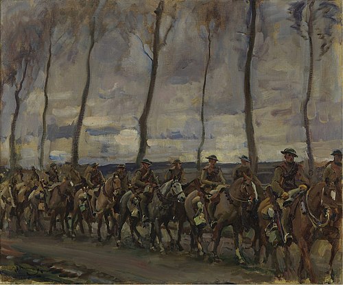 Fort Garrys on the March (II), 1918, Alfred Munnings