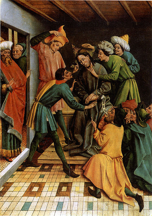 Six panels from the High altar of the Cistercian monastery Marienfeld: Mocking of Christ, 1500, Johann Koerbecke