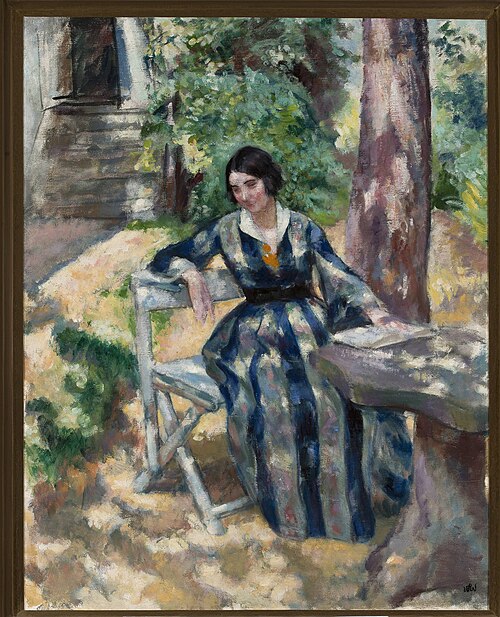 Portrait of Irena, artist’s wife, in the garden, 1917, Wojciech Weiss