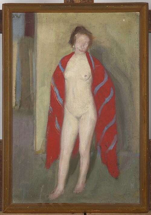 Nude in a Red Shawl, 1910, Wojciech Weiss