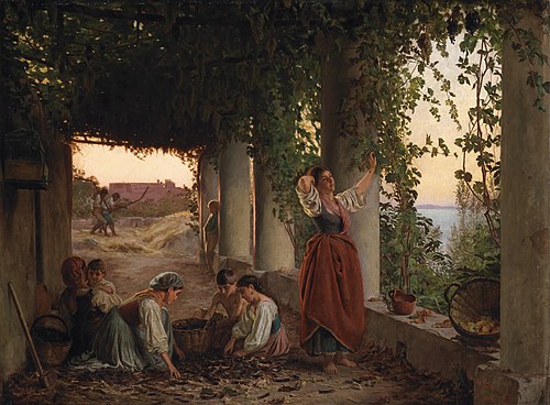 A Vine Pergola at Capri, 1866, Michael George Brennan