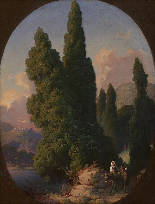 Italian landscape with poplar, 1861, Michał Elwiro Andriolli
