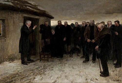 A Funeral Service in the Highlands, 1882, James Guthrie