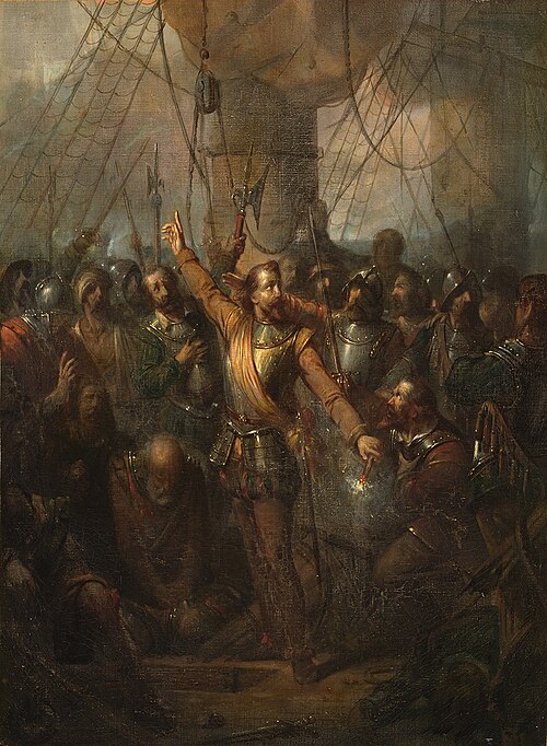 Anno 1606. De heldendood van Reinier Claeszen, 1850, Johannes Hinderikus Egenberger