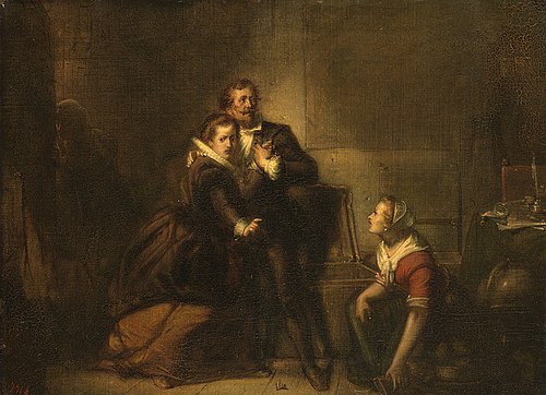 Anno 1621. Hugo de Groot ontsnapt in een boekenkist uit slot Loevestein, 1850, Johannes Hinderikus Egenberger