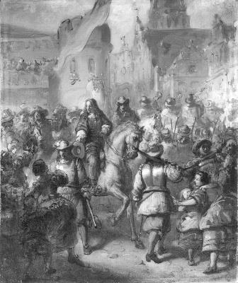 Anno 1688. Intocht van Willem III te Londen, 1867, Johannes Hinderikus Egenberger