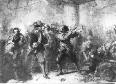 Anno 1639. De With spreekt Tromp na de strijd tegen d'Oquendo toe, 1867, Johannes Hinderikus Egenberger