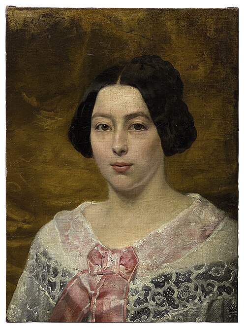 Portrait of the wife of J.H. Egenberger, 1869, Johannes Hinderikus Egenberger