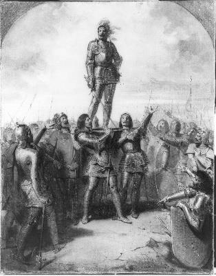 Anno 1328. Graaf Willem de Goede wordt als heer van Friesland gehuldigd, 1867, Johannes Hinderikus Egenberger