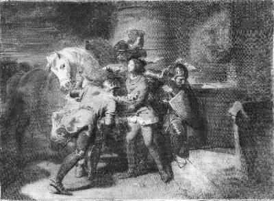 Anno 1425. Jacoba van Beieren vlucht in mansgewaad, 1867, Johannes Hinderikus Egenberger
