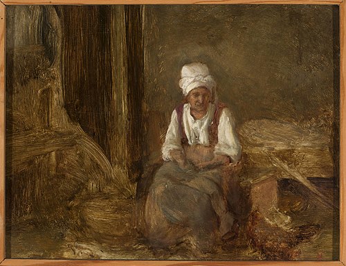 Old woman indoors, , Aleksander Kotsis