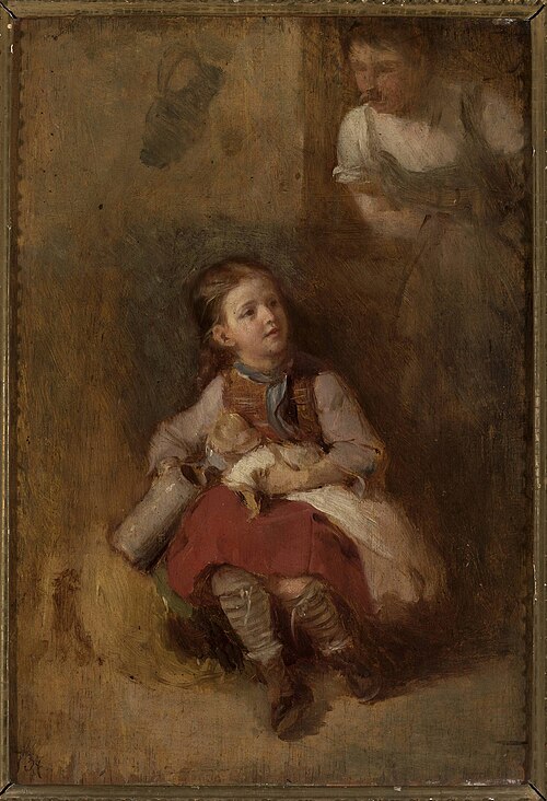 Girl with a doll, 1872, Aleksander Kotsis