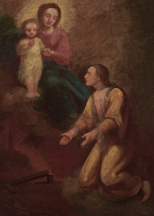 St Jan Kanty before Our Lady, 1870, Aleksander Kotsis