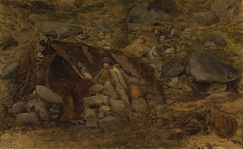 Highlander in Front of a Hut, 1870, Aleksander Kotsis