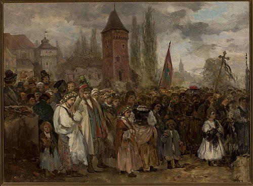 L'Enterrement et le mariage., 1864, Aleksander Kotsis
