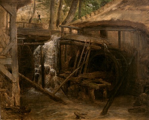 Water mill in Prądnik, 1867, Aleksander Kotsis