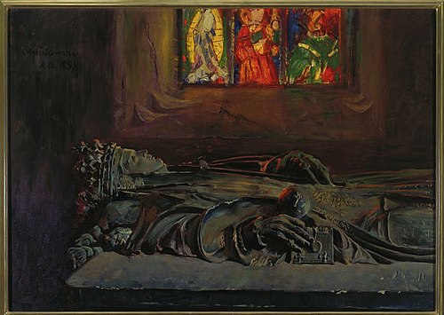 Sarcophagus of Queen Jadwiga, 1898, Leon Wyczółkowski