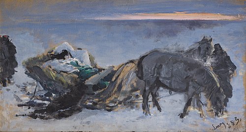 Gertruda Komorowska in the Sleigh, 1883, Leon Wyczółkowski