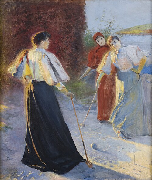 A Game of Crocquet, 1895, Leon Wyczółkowski