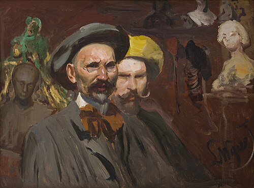Self-Portrait with Konstanty Laszczka, 1901, Leon Wyczółkowski