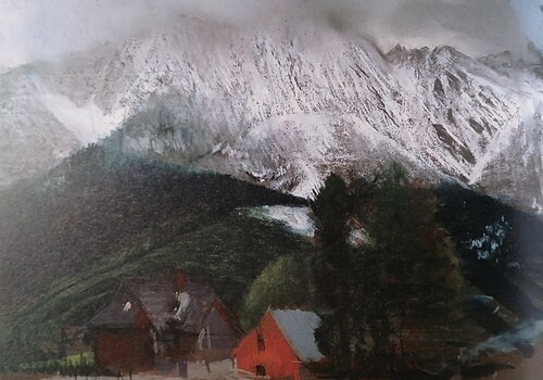 Giewont in snow, 1905, Leon Wyczółkowski