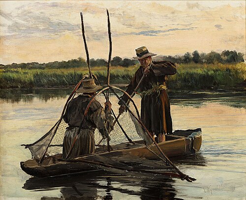 Fishing at dawn, 1890, Leon Wyczółkowski