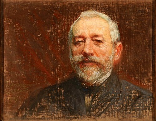 Portret malarza Ludomira Benedyktowicza (1844-1926), 1909, Leon Wyczółkowski
