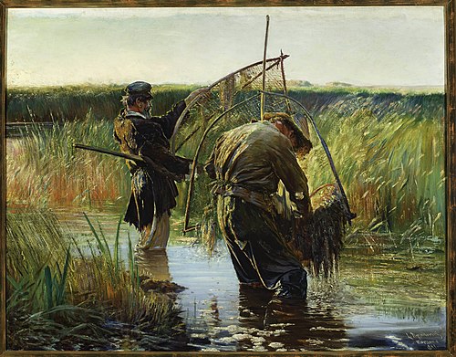 Les pêcheurs pataugeant dans l'eau., 1891, Leon Wyczółkowski