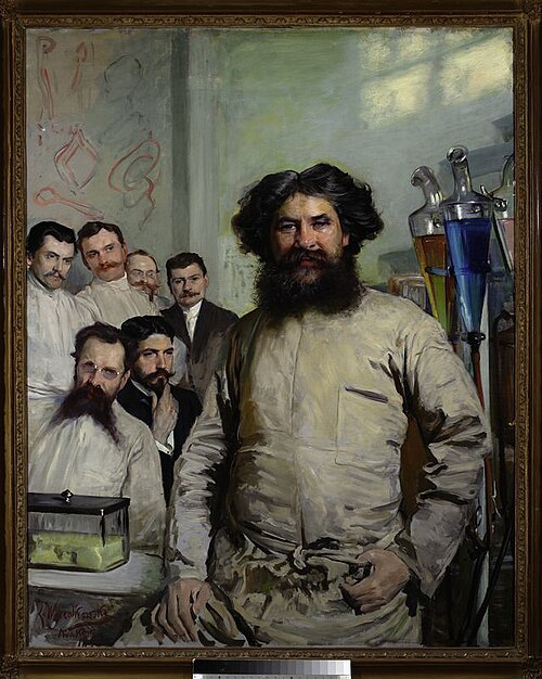 Portrait de Ludwik Rydygier avec ses assistants., 1897, Leon Wyczółkowski