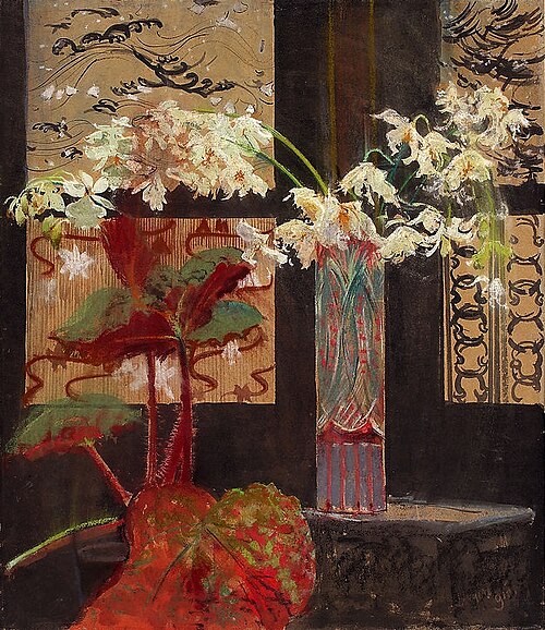 Des orchidées blanches et bégonia., 1910, Leon Wyczółkowski