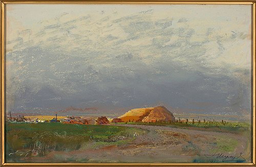 Młocka na Ukrainie, 1912, Leon Wyczółkowski