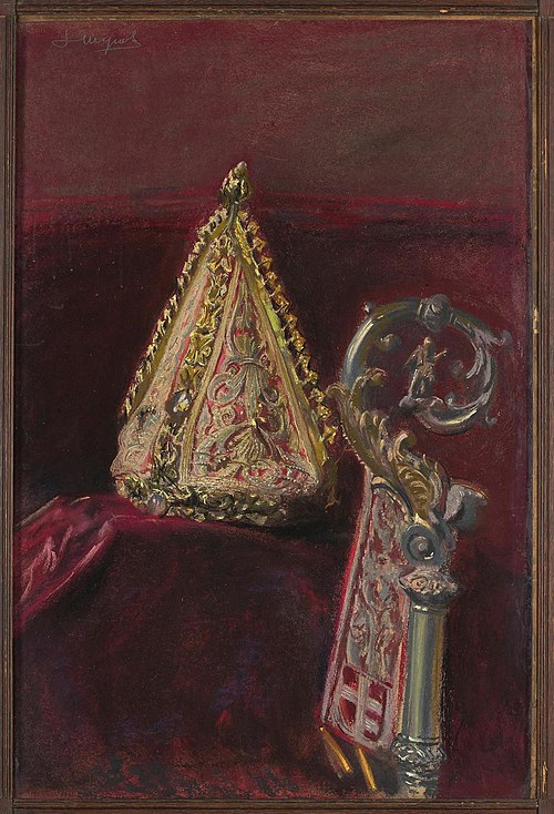 Infuła biskupa Strzempińskiego i pastorał biskupa Gembickiego, 1907, Leon Wyczółkowski