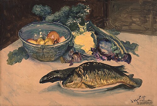 Still life with fish, 1911, Leon Wyczółkowski