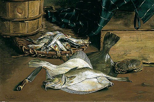 Still Life with Fish, 1870, Charles Keene
