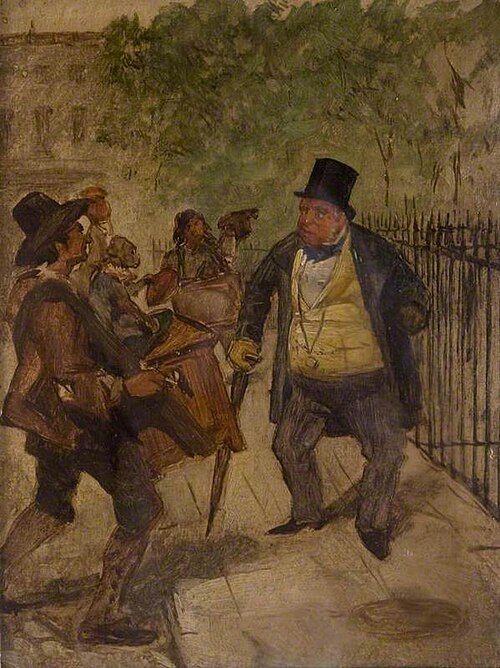 The Barrel Organ Player, 1862, Charles Keene