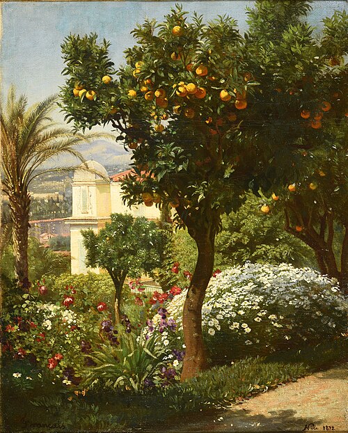 Un oranger dans la Villa Frémy à Nice, 1872, François-Louis Français
